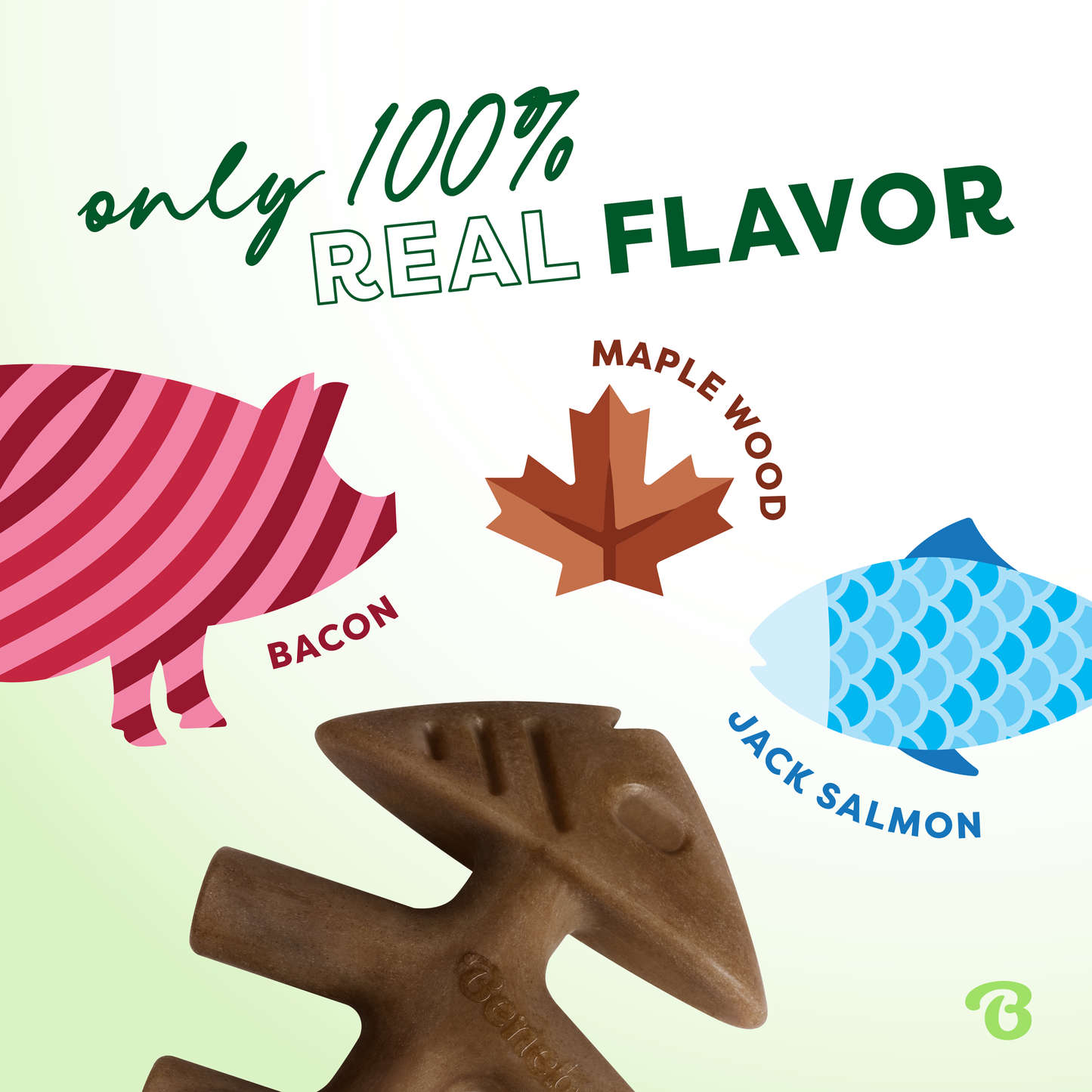 Only 100% Real Flavor: Bacon, Maple Wood, Jack Salmon